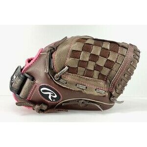 Rawlings 11" Softball Glove Leather Palm FP11T  Brown with Pink Trim RHT